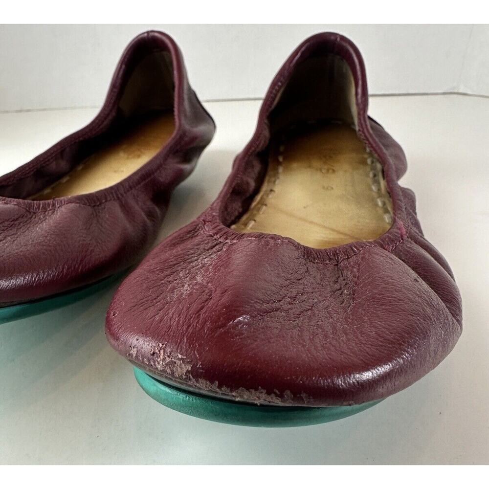 Tieks Burgundy Red Ballet Flats Maroon Leather Slip On Shoes Women's Size 9 - Picture 4 of 15